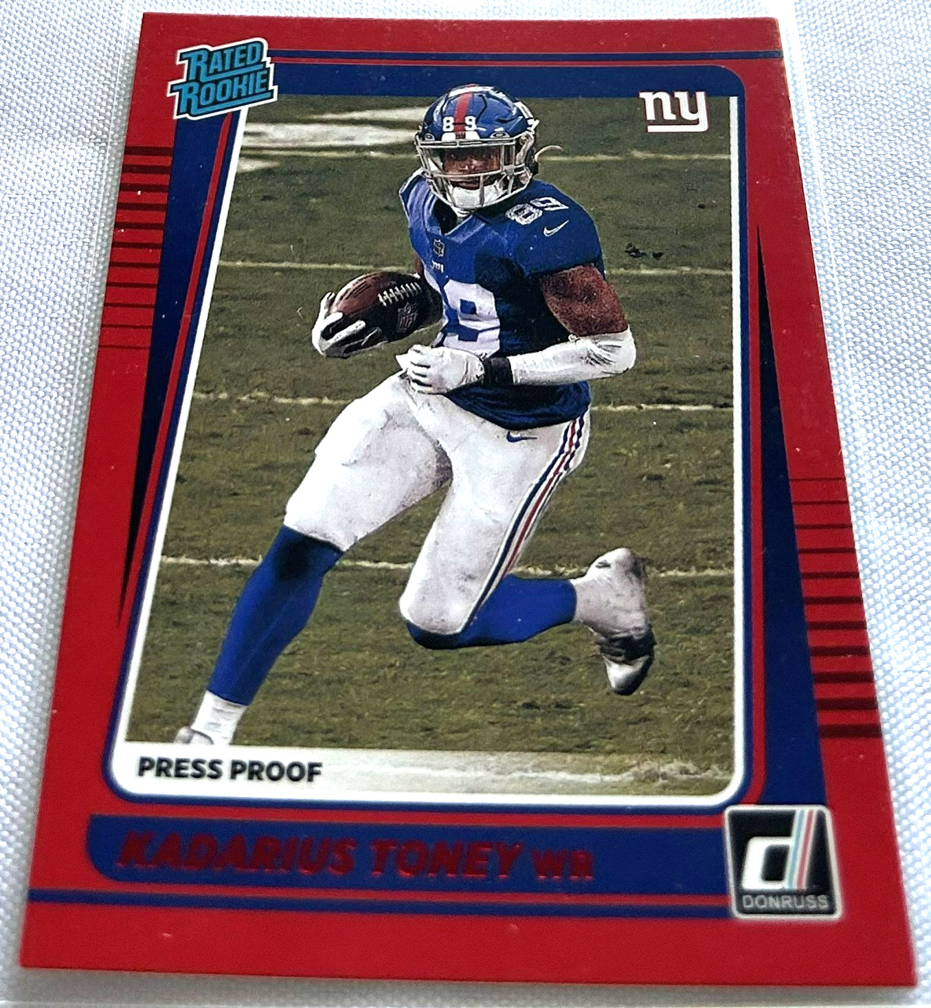 2021 Donruss Football Kadarius Toney New York Giants Press Proof Red Rookie #264