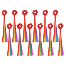 Rainbow Dance Ribbons, Wrist Streamers 20"  12 Pcs  Rainbow