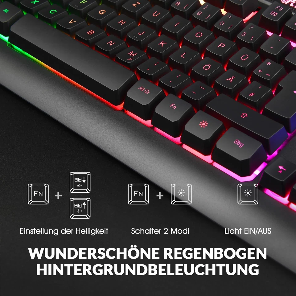 Rii Maus und Tastatur Gaming Gaming Tastatur mit Maus ist Ergonomisch ps5 Tas... - Bild 2 von 4