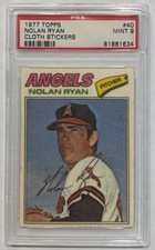 1977 Topps Baseball Patches Cloth Stickers - Nolan Ryan #40 Two Star Back PSA 9