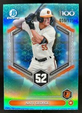 Nate George 2026 Bowman Scouts Top 100 Aqua Refractor /125