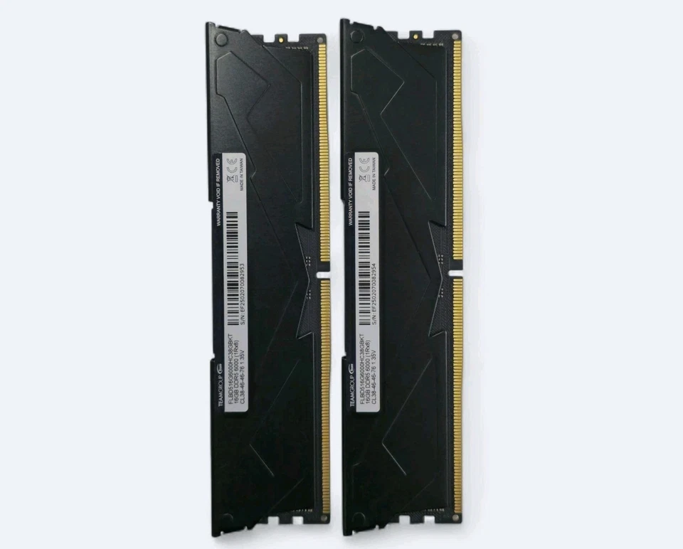 TEAMGROUP T-Force Vulcan DDR5 32GB (2x16GB) 6000MHz CL38, Intel / AMD - Black 🔥 - Image 2 of 2