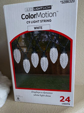 Gemmy Lightshow 24 CT Faceted C9 Color Motion White LED Christmas String Lights