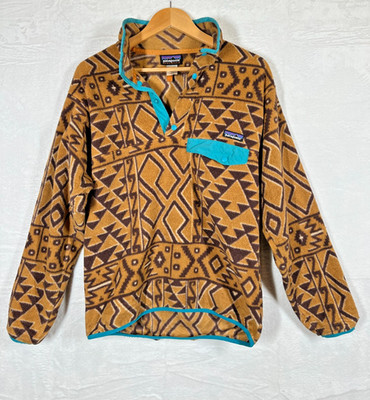 Patagonia Synchilla Snap-T Fleece Aztec Tribal Brown Pullover Herren S