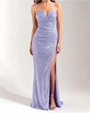 Sequin Formal Gown with Slit, size 1