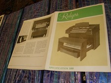 Rodgers Organ brouchure, Specifications, model Specification 100, scarce