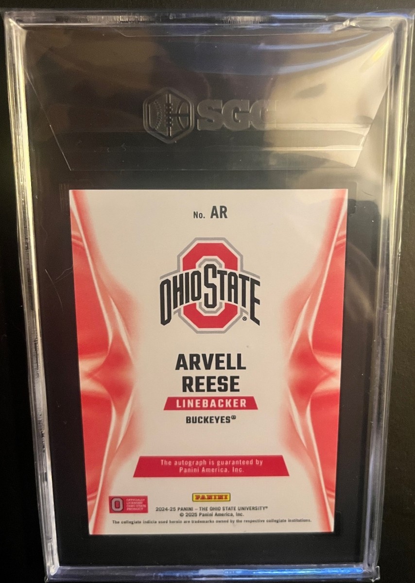 Arvell Reese 2025 Ohio State Cracked Ice Autograph SGC 10 Gem Mint