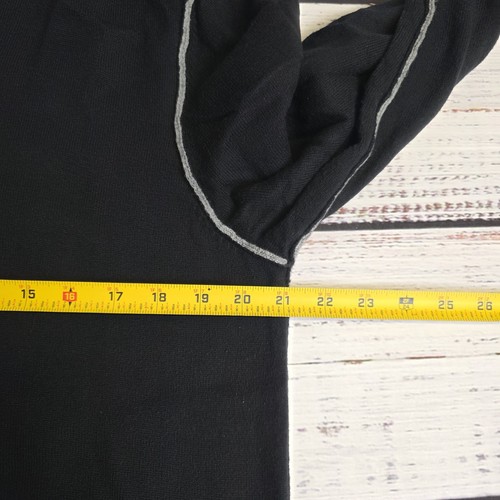 Carbon 2 Cobalt Sweater Mens Large Black Henley Cotton Cashmere Blend 1/4 Button - Picture 6 of 9