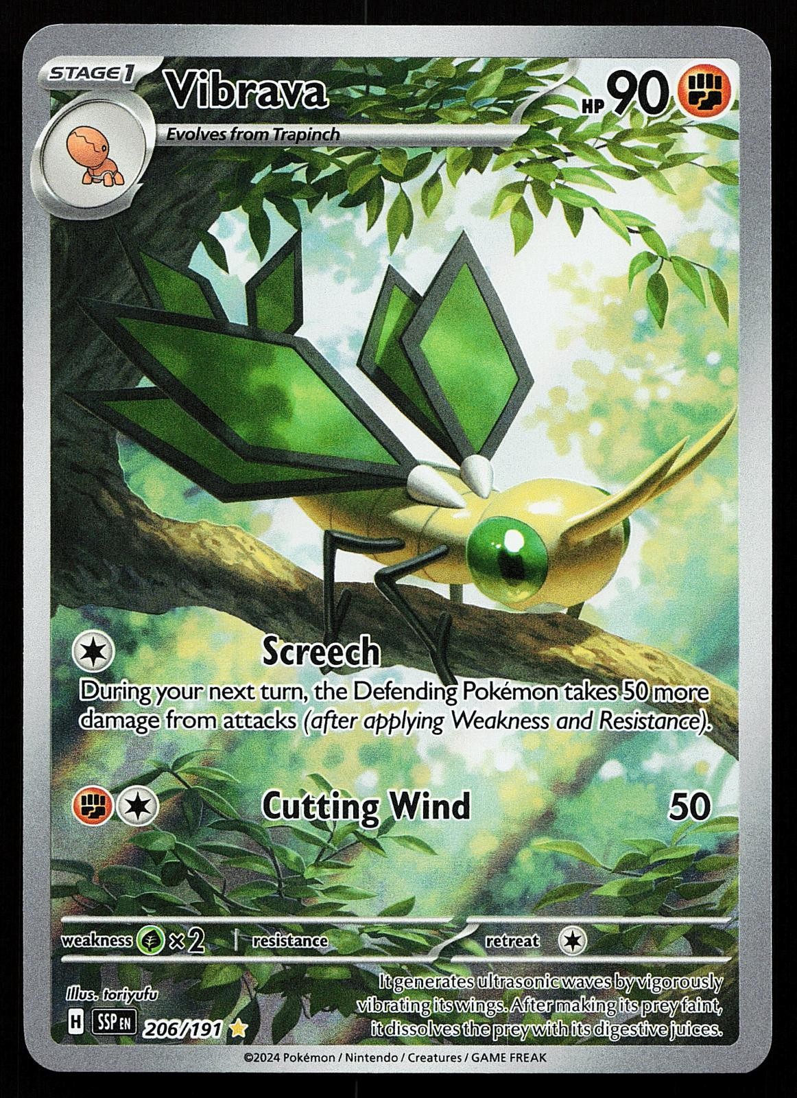 Vibrava 206/191 Holo Illustration Rare Surging Sparks Pokemon Card