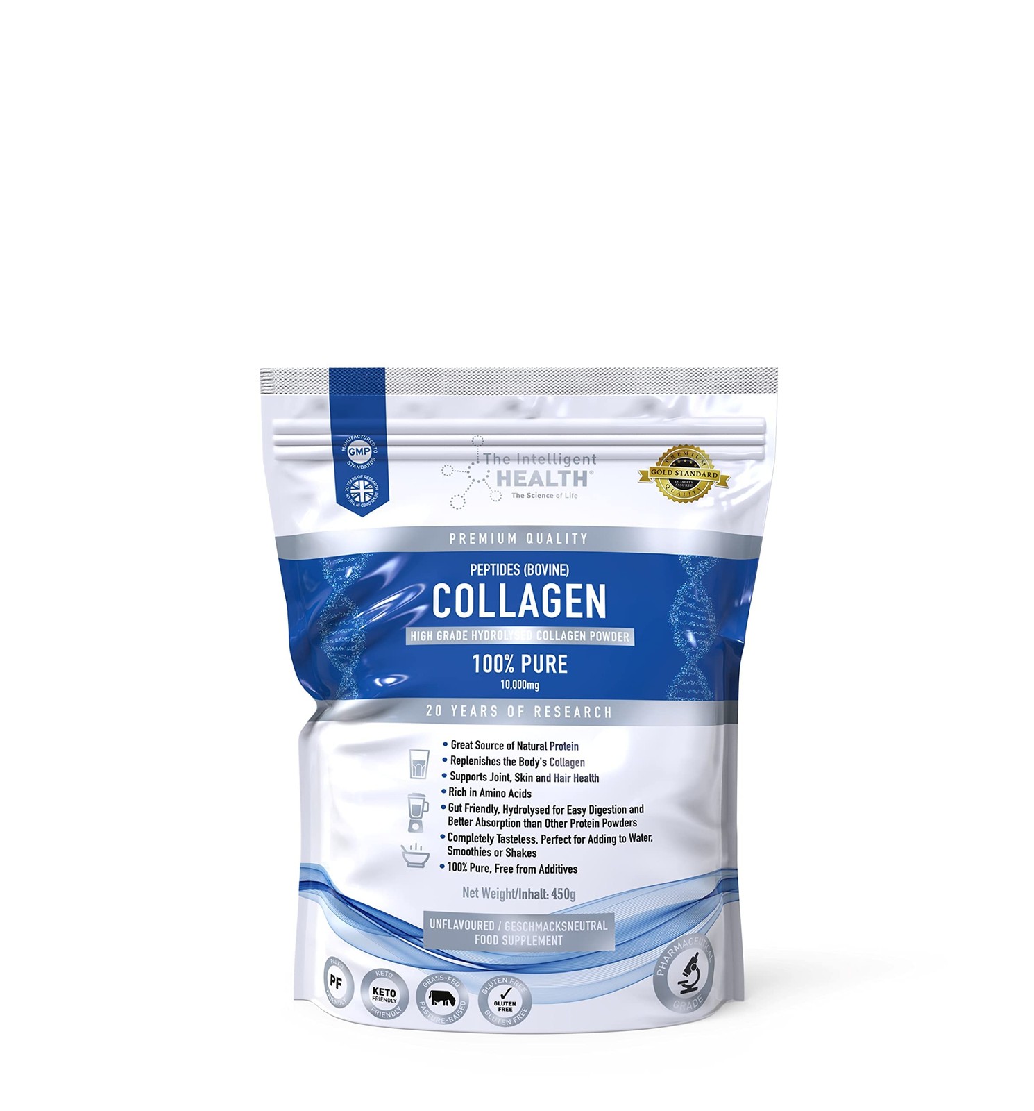 Collagen Powder 450g | Pure Hydrolysed Collagen Peptides Type I & III | 45 Servi - Image 2