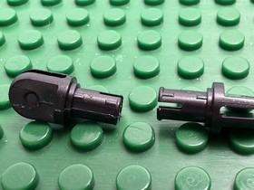 2x LEGO Black Arm Piece with Pin 2 Fingers and Finger Grooves 6969 6442 #6048b