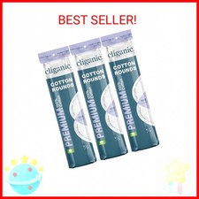 Cliganic Premium Cotton Rounds for Face 300 Count - Makeup Remover Pads, Hypoa