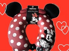Minnie Mouse Memory Foam Neck Pillow, Red w/ Iconic Bow  Ears