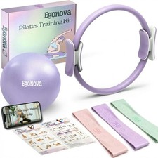 Pilates Ring Set: 14-Inch Magic Circle with D...