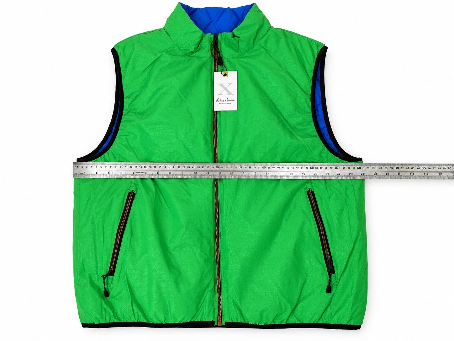 Robert Graham Men's 3XL Vest-Green Blue Pozo Reversible Quilted Puffer NWT - product detail image 6