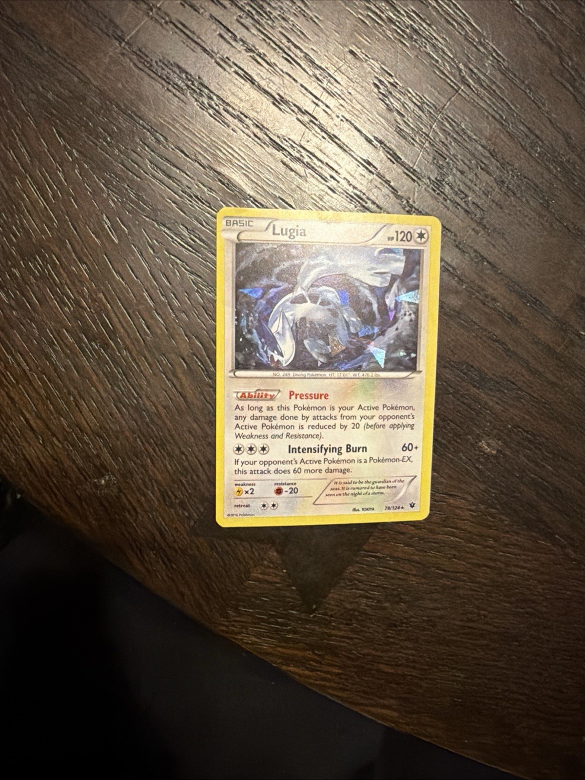 Lugia 78/124 REVERSE HOLO RARE XY Fates Collide Pokemon NM 2016