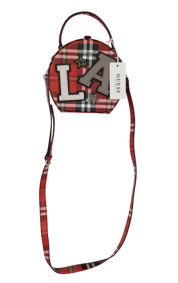 GUESS Lizzy Round Case Bag Damen One Size Red Tartan LA Crossbody Small Bag - Bild 2 von 4