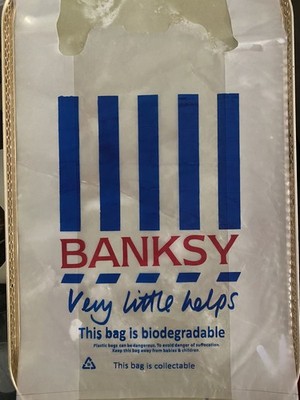 Original Banksy Very Little Helps Tesco Bag Art Statement