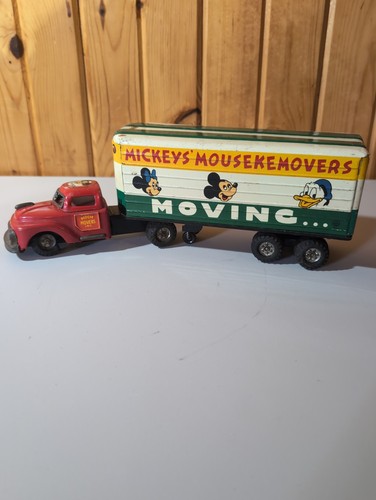 Linemar Mickey Mouse Movers Semi Truck Friction Toy