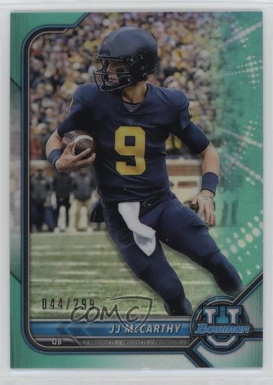 2021-22 Bowman U Chrome Prospects Aqua Refractor 44/299 JJ McCarthy #79 7iu