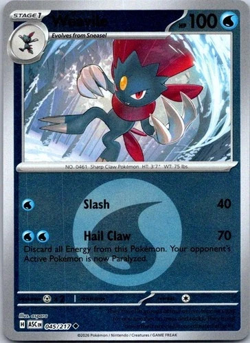 Weavile 045/217 Ascended Heroes Reverse Symbol 