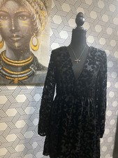 MINK PINK Black Floral Velvet Dress