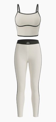 AIo Yoga Sports Set Airbrush Streamlined Bra Tank+High-Waist Legging Women's NEW