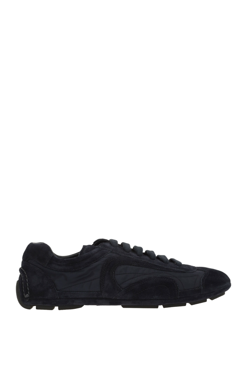 PRADA Montecarlo $1120 Royal Blue Suede/Re-Nylon Sneakers New