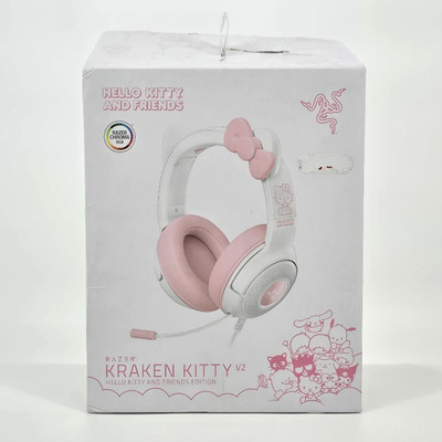 Razer Kraken Kitty V2 Wired USB A Gaming Headset with Kitty Ears and Chroma RGB