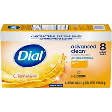 Dial Antibacterial Deodorant Bar Soap, Advanced Clean, Gold, 4 oz, 8 Bars