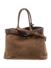 Prada Scamosciato Suede Buckle Bag With Belt Large Brown