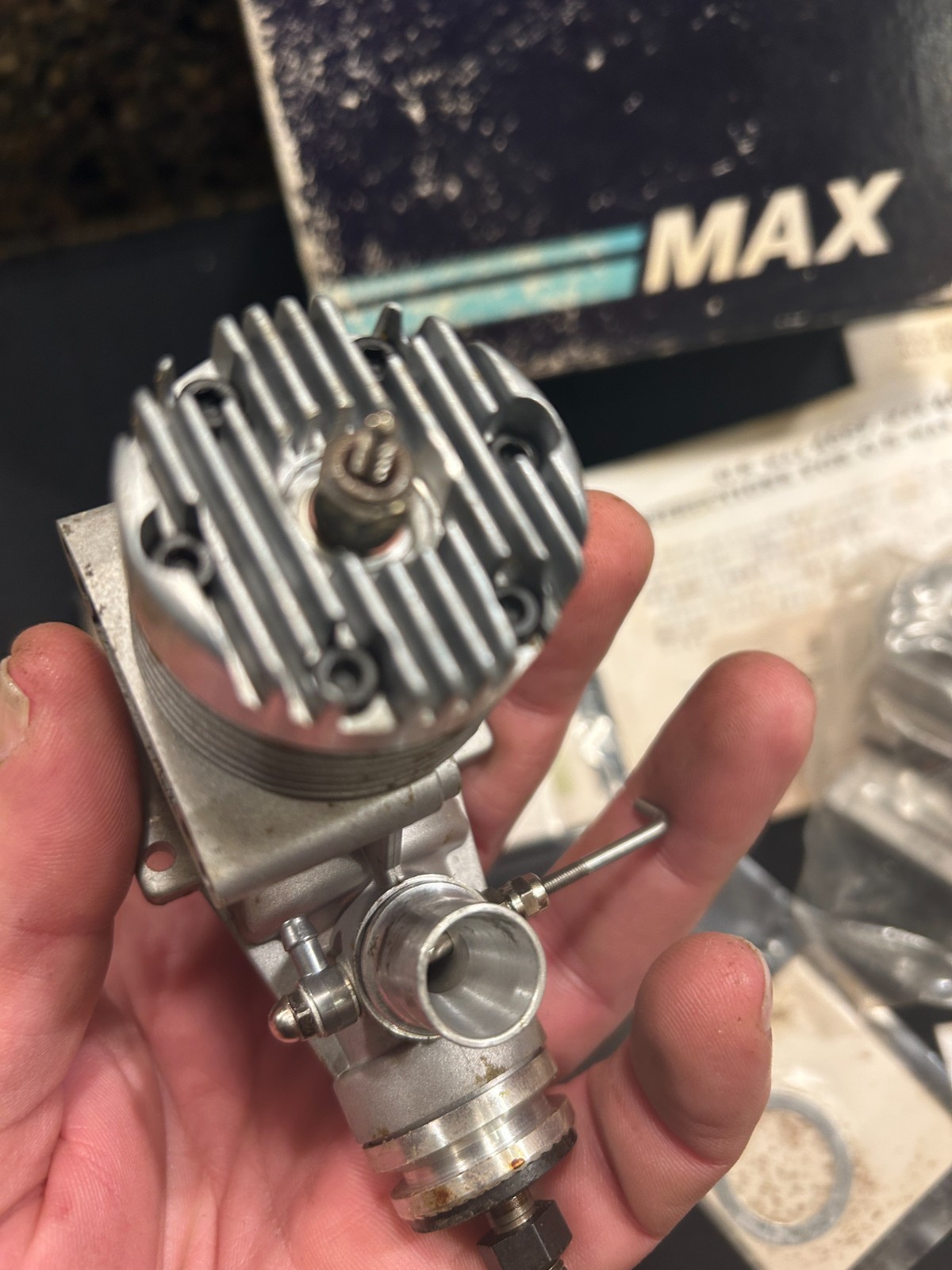 O.S. Max 40 RC airplane engine  box poor condition