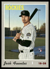 2019 Topps Heritage #647 Josh Fuentes Rookie RC Colorado Rockies baseball card