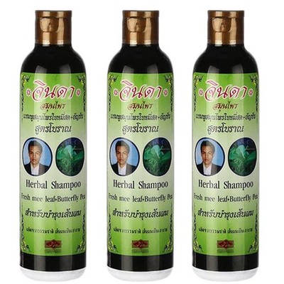 3 x Jinda Haarwachstum Shampoo Stop Haarausfall dünnes Haar natürlich pflanzlich 250ml