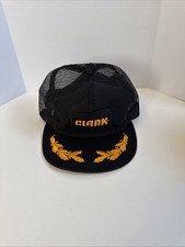 CLARK FORKLIFTS hat vintage black adjustable snapback cap Mesh Back-Made in USA 