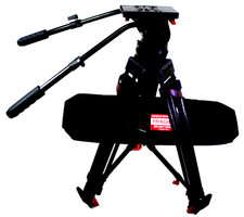 Sachtler Video 18P Plas Carbon Fibre Tripod Sys MidSpreader PanBars Plate Mint