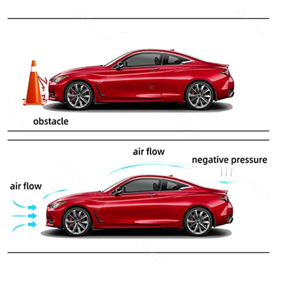 Front Bumper Lip Splitter Spoiler Body Kit Gloss Black Red For Volkswagen Tiguan Foto 4 de 4