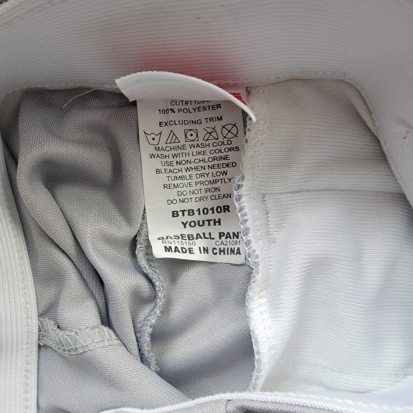 Youth Baseball Pants Lot of 3, Adidas Black, Rawlings Grey Sz S thumbnail 16