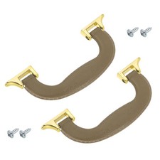 2Pcs Luggage Handle Plastic Pull Handle Grip Replacement with Screws Gray Gold