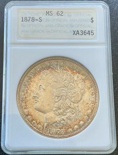 1878-S Ms-62 Ana Old Holder Morgan Silver Dollar Toner