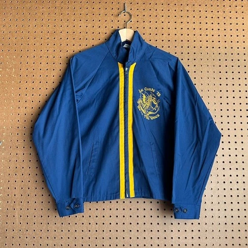 Vintage 1975 Sportsmaster Le Conte Dragon Jacket Navy Yellow Raglan Fits Mens S - product listing photo