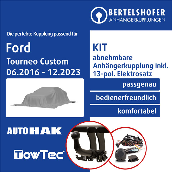 FüR Ford Tourneo Custom V362 / F3 06.2016-12.2023 Ahk Abn +13Pol Sp. E-Satz Top-image