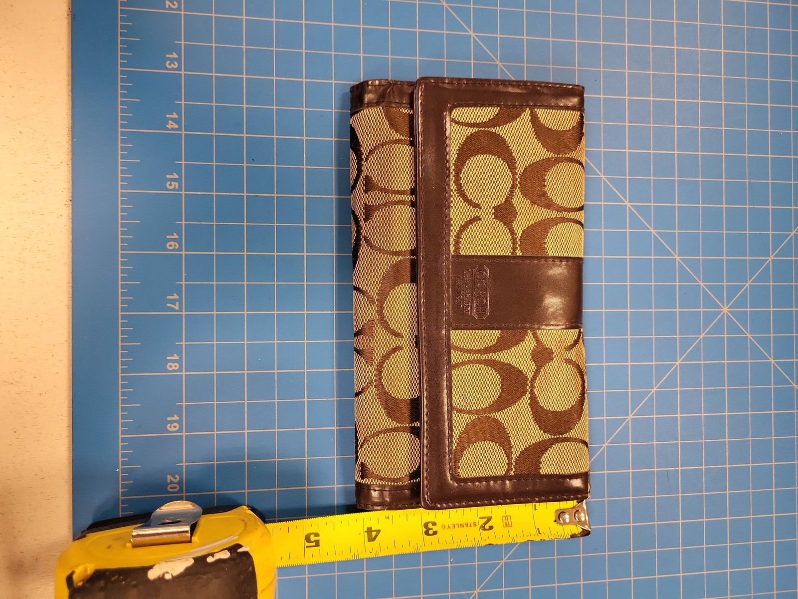 Coach Signature Wallet Brown Leather Canvas Designer Women's Clutch Purse thumbnail 9