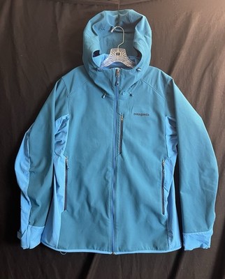 Patagonia Adze Hybrid Hoody Mens L Blue Softshell Polartec Windproof Jacket