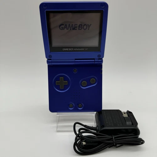 Nintendo Game Boy Advance SP AGS-001 Cobalt Blue Console + Charger Tested