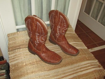 Roper Youth Unisex Bumps Brown Faux Leather Cowboy Boots Big Kids Youth size 6