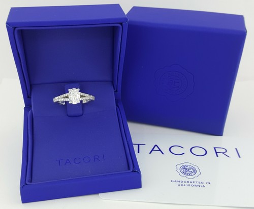 TACORI Simply Tacori 3001OV7.5x5.5 18k White Semi-Mount Engagement Ring 0.34 ct - Picture 4 of 11