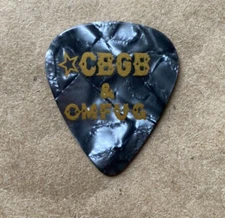 CBGB Guitar Pick from Iconic New York City Punk Club gold print black plectrum