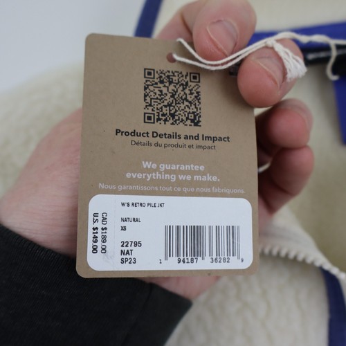 Nuovo Patagonia Retro Deep Pile Fleece Giacca Cappotto Donna XS Naturale Beige Crema - Foto 7 di 7