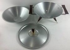RARE 3-Piece VTG MCM Mirro Medallion Atomic Serving Dish